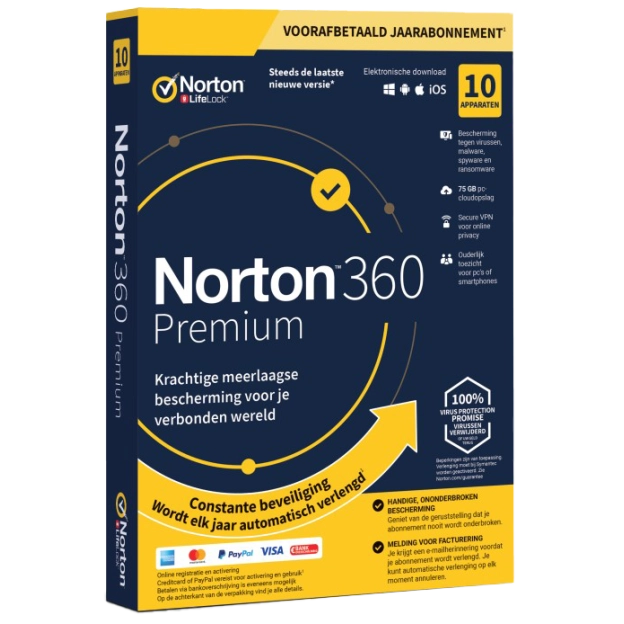Norton NO SUB 360 Premium – 10 apparaten – 1 jaar